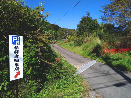駐車場への道